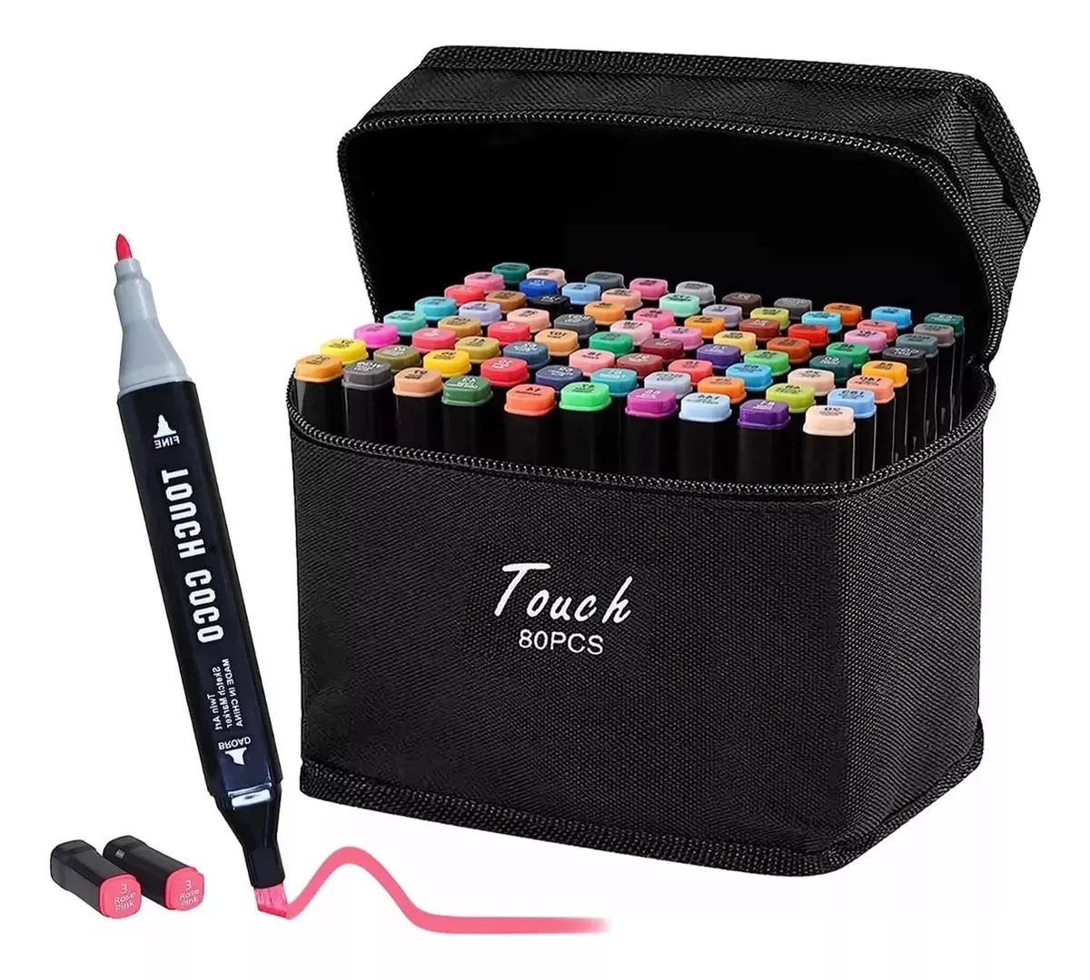 60 Plumones Marcadores + estuche